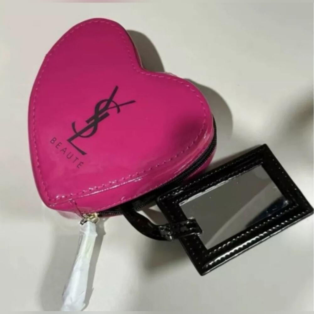 Yves Saint Laurent Pink Heart-Shaped Makeup Bag - Picture 2 of 7